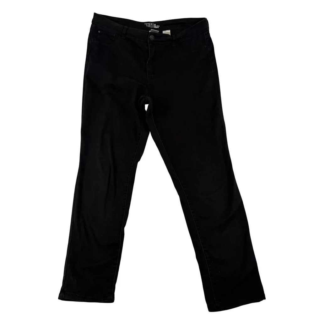 Time and Tru Womens High Rise Jegging Pants Black Size 14 Stretch Slim Fit